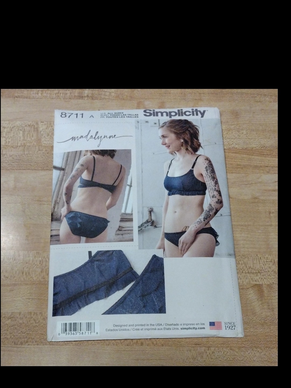 Simplicity 8711 Bra & Panties Sewing Pattern Madalynne Monowire All Sizes